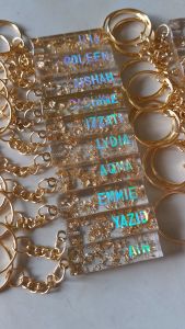 Keychain Custom Name Customized Full Name Resin Bar