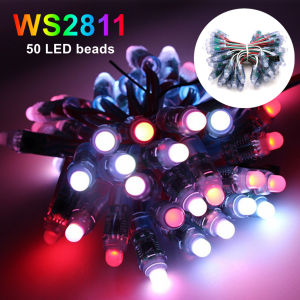 6m 50 Beads Full Color RGB WS2811 IC 12mm Pixels Digital Addressable 5V 12V Dream Color LED Pixels Module IP68 Waterproof Light