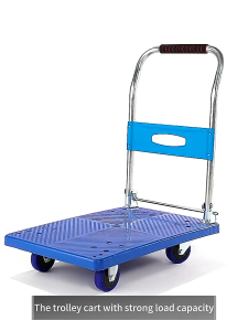REAIM 1000KG Heavy Duty Foldable Trolley Cart 4-Wheel Portable Platform Hand Truck for Warehouse Grocery Moving Delivery
