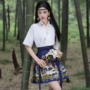 Traditional Chinese Style Womens Hanfu Short Summer Lightweight Set New 2024 Fashion Small Size Chinese Culture Inspired
