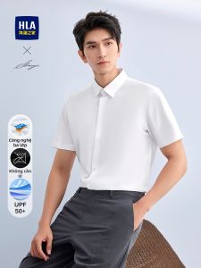 HLA | Áo Sơ Mi Ngắn Tay Chống Nắng Chống Nhăn Màu Trắng