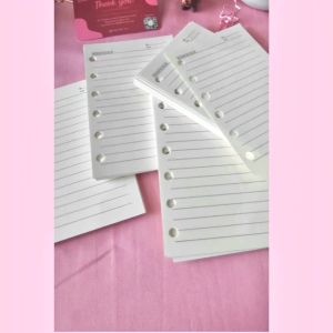 [ 100gsm ] LOOSE LEAF A5 A6 A7 6 RING GRID LINE DOT BLANK Kertas Refill Binder Diari Korea Journal