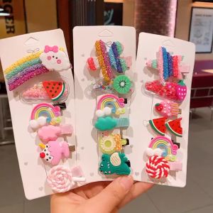 JEPIT RAMBUT ANAK KOREA RAINBOW SET ISI 6 PCS JEPITAN ANAK PEREMPUAN CUTE GLITTER
