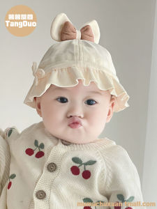 Princess Style Baby Girls Spring Autumn Fishing Cap Breathable Lace Trimmed Hat Adjustable Elastic Band Soft Brim Hat