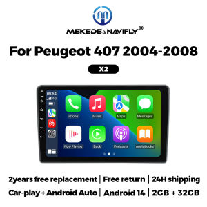 MEKEDE Android Auto Wireless Carplay Car Radio For Peugeot 407 1 2004 - 2011 Navigation GPS Wifi BT Video Multimedia Playe