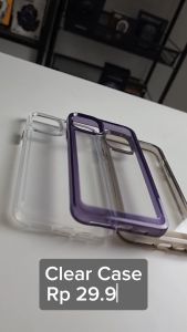 Case iPhone Clear Transparan | Hardcase Soft Edge 3 Warna Pelindung Kamera & Anti Jatuh