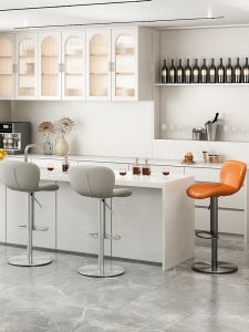 CLORIS Modern Minimalist Bar Stool Stainless Steel Adjustable Rotate Bar Chair For Home Accessible Luxury Kitchen Island High Chair