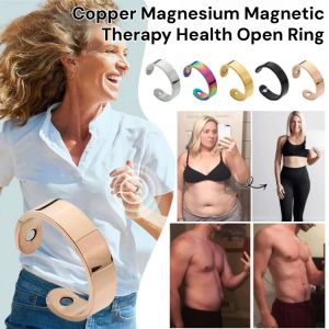 100% Original✨【Stylish Health Accessory/Enhance Metabolism】Copper Magnesium Magnetic Therapy Health Open Ring for Men Women/Adjustable Stainless Steel Finger Jewelry/Comfortable Muscle Relief