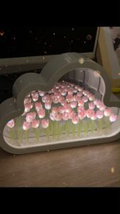 Tulip lamp diy night light creative atmosphere flower lamp INS girl bedroom led Tulip mirror lamp