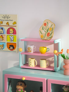 Dopamine Desktop Organizer Shelf Colorful Creative Perfume Storage Rack Tray Cosmetic Display Stand Multi-layered Density Board