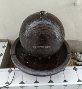 S88 Black No Stand Feng Shui Water Fountain Ball Kolam Air Sandstone Garden Water Feature Balinese 风水流水喷泉瀑布池 Home B
