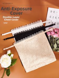 Large Size Lace Anti-Light Tube Top Womens Underwear Wrap Chest One-Piece Double Layer Breast Cover Summer Innerwear Base Layer