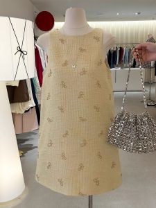 Váy Vest Không Tay Cổ Tròn Rộng Rãi Mùa Hè 2025 Phong Cách Mới Nhẹ Nhàng Gợi Cảm Không Dây Thắt Nơ Cho Nữ