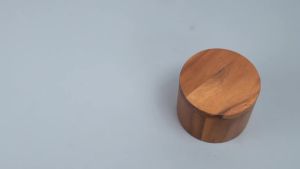 1 or 2 Compartments Acacia Wood Salt Bowl with Built in Spoon and Magnetic Swivel Lid Round Salt Cellar Kitchen Salt Holder