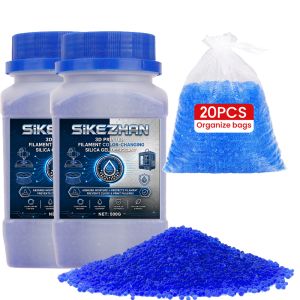 500g Chất Hút Ẩm Gel Silica Cho Máy In 3D Với 10 Túi Lưới Chất Hấp Thụ Độ Ẩm Đổi Màu Dành Cho PLA PETG ABS TPU