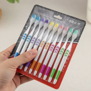10/20pcs Personal Environmental Bamboo Charcoal Toothbrush Oral Health Low Carbon Medium Soft Bristle Wooden Handle Toothbrush