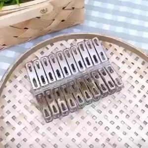Stainless Steel Flat Mouth Clothespins Binder Clips Drying Hanger Metal Clip Set Metal Clothes Clips For Clothes Sock