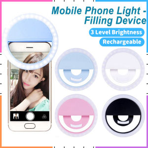 [Hàng có sẵn] Đèn flash LED vòng bổ sung ánh sáng Mini Selfie kẹp di động sạc được 3 cấp độ chiếu sáng cho điện thoại máy tính bảng máy tính xách tay