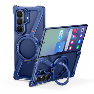 Oatsbasf Z Case for Samsung Galaxy Z Fold 7 Bumper Case with 360° Rotatable Magnetic Metal KickstandFrameless Minimalist Cover