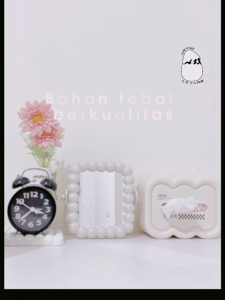 Pearl Aesthetic Portable Mirror Cermin Lipat Portable Beauty Mirror Kaca Rias Make Up Mutiara