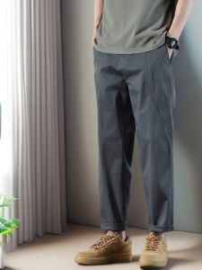 Quần Dài Ống Đứng Ôm Vừa Vặn Thời Trang Nam Mùa Xuân Thu Phong Cách Hàn Quốc Quần Dài Ống Đứng Đơn Giản Cao Cấp