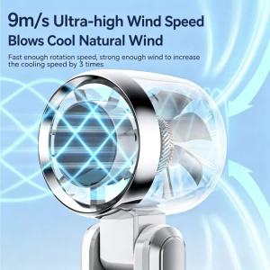 Quạt Cầm Tay Làm Mát Tốc Độ Cao Di Động 3600mAh Mini Gấp Gọn Tích Hợp Công Nghệ Turbo 100 Tốc Độ Gió Dùng Cho Cắm Trại Đi Bộ Đường Dài