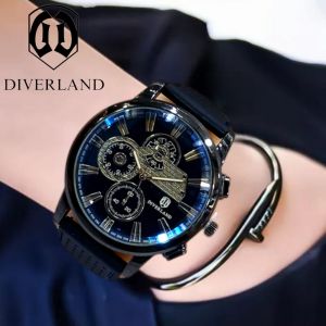 TERLARIS JAM TANGAN KASUAL PRIA / JAM TANGAN PRIA ORIGINAL / JAM TANGAN DIVERLAND DDG03 TALI RUBBER CRONO VARIASI