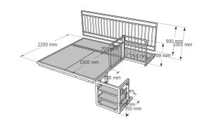 Loft bed with foldable ladder customize singapore/condo/HDB