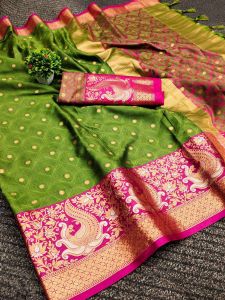 (PRE ORDER) NEW LAUNCHING SOUTH DESIGNER CAUSAL WEAR SOFT COTTON SILK SAREE /AURA SAREE/ PEACOCK DESIGN/ DINNER SAREE (ETA:-10 DAYS)