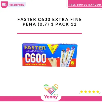 Pulpen Faster C600 (07) | Pulpen Tinta Hitam | (Pack/Pcs)