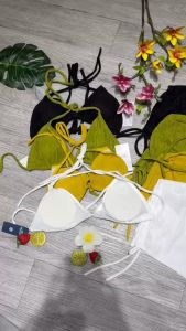 Bikini đồ bơi nữ đi biển 2 mảnh áo ngực kèm mút mỏng quần đùi dây rút chất liệu vải xốp thoáng mát BINSPORTS BHV237