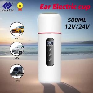 12V 24V Car Heating Cup 500ml Adjustable Temperature Electric Kettle Portable Thermal Mug for Brewing Tea Coffee Hot Milk