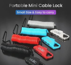 ULAC Bicycle Combo Lock 1.2m Extended Spiral Cable 3 Digits Combination Resettable Lightweight Size Portable Bike Accessories