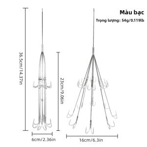 ShareShark | Móc Câu Bạch Tuộc Hình Ô Hai Lớp ShareShark Thép Hợp Kim Siêu Bền Chống Vướng Không Có Ngạnh Dùng Cho Câu Cá Biển