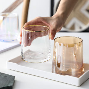 ชุดแก้วใสสำหรับใช้ในบ้านแบบเรียบง่ายหรูหรา เครื่องแปรงสีฟันแบบน้ำยาชุบ แก้วล้างหน้า โรงแรม ที่พัก อุปกรณ์ทำความสะอาดส่วนบุคคล