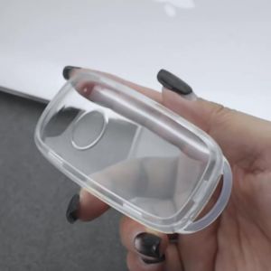 Perodua Axia Alza Ativa Myvi car keychain Perodua smart car key case Transparent black shell