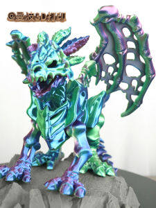 Large 3D Printed Hell Dragon Toy Dinosaur Model with Wings Skeleton Movable Jaw Dinosaur Toy for Boys Creative Prank Toys