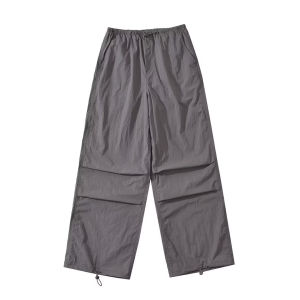 XXBUNI Summer Dancing Thin Grey Purple Quick Dry Work Pants Slimming Trousers Hiphop Cuffed Wide Leg Pants Women Casual High Waist Cotton