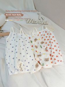 cat and fish | Breathable Thin Cotton Onesie for Infants