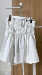 Nude/ Trắng/ Đen Linen mềm Áo ống quây nhún ngực bo chun co giãn dây cột chéo form xoè dễ thương basic gợi cảm năng động cá tính TANTAN TOP