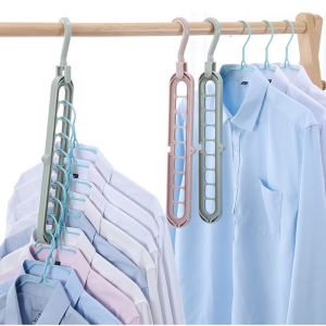 Magic Hangers Space Saving Clothes Hanger 9 Holes Storage Organizer Rotatable Traceless Anti-slip Hang Rack 1/3/5 Pcs