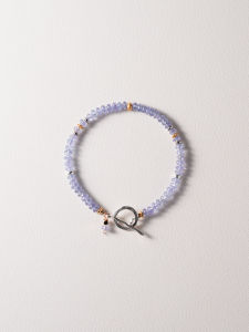 Original Design Natural Tanzanite Beaded Bracelet for Women Blue Quartz Handmade Woven Fashion Jewelry Accessory