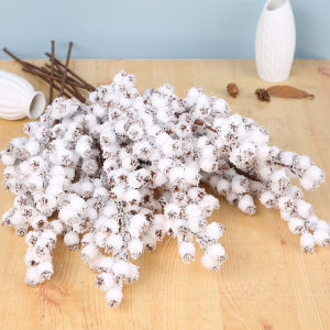 58cm White Artificial Berry Bouquet Christmas Decoration Fake Plant for Home Decor Xmas Tree Navidad New Year 2026 DIY Ornaments