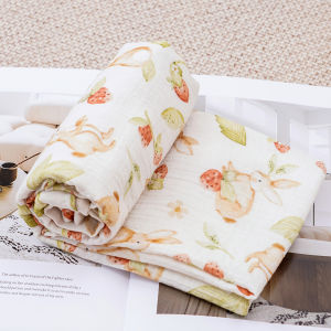 HappyFlute 1PC 100x100cm Muslin Baby Blanket Soft Cotton Swaddle Wrap Comfortable Blanket for Babies