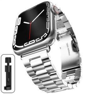 Stainless Steel Strap For Apple Watch 46mm Ultra 49mm Metal Wristband Bracelet For iWatch 10 9 8 5 4 SE 42mm Business Watchband
