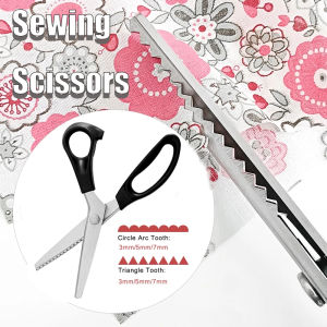 Lace Scissor Professional Dressmaking Zig Zag Cut Tailor Clothing Fabric Leather Serrated Sewing Scissors