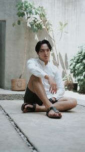 Cogen Sandal Pria Sendal Jepit Kulit Birken Vintage - Vester Black