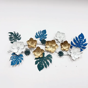 135x75cm Creative Light Luxury 3D Wall Pendant Decoration Metal Iron 3D Flower Wall Hanging Modern Living Room Sofa Background Wall Wall Decoration