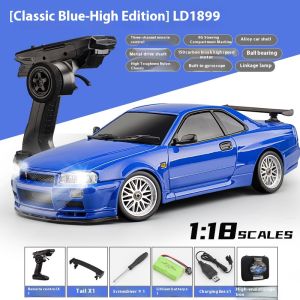 LD1899 1/18 rc drift car GTR R34 Metal Alloy Body Shell Full proportional control Remote Control Car in Gyroscope