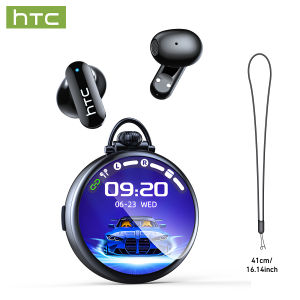 HTC NE71 AI Translator Earbuds Round HD Touch Screen Bluetooth Earphones Lanyard Portable Wireless Headphone Suitable Daily